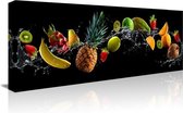 Schilderij - Verfrissend Fruit, prachtig voor in de keuken, 120x40