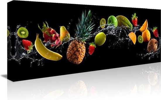Schilderij - Fruit, prachtig voor de keuken, 120x40 | bol.com