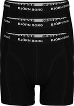 Björn Borg boxershorts Essential (3-pack) - heren boxers normale lengte - zwart - Maat: S