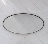 Miroir de salle de bain ovale avec cadre noir mat 80x60 cm