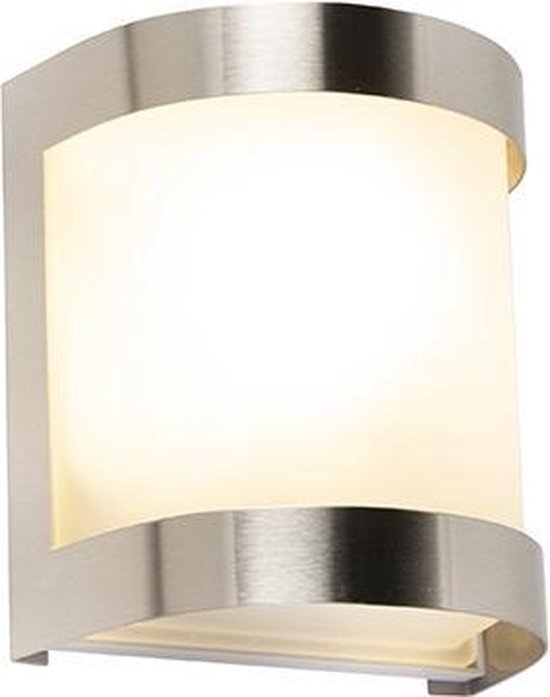 QAZQA mira - Moderne Wandlamp voor buiten - 1 lichts - D 100 - Staal - Buitenverlichting