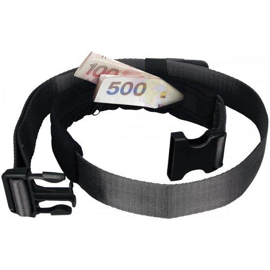 Pacsafe Cashsafe S25 Wallet belt - 72 tot 124 cm - Anti-diefstal Riem - Geldriem - RFID-blokkerend - Riem met Geheim Opbergvakje - Portemonnee Riem - Zwart