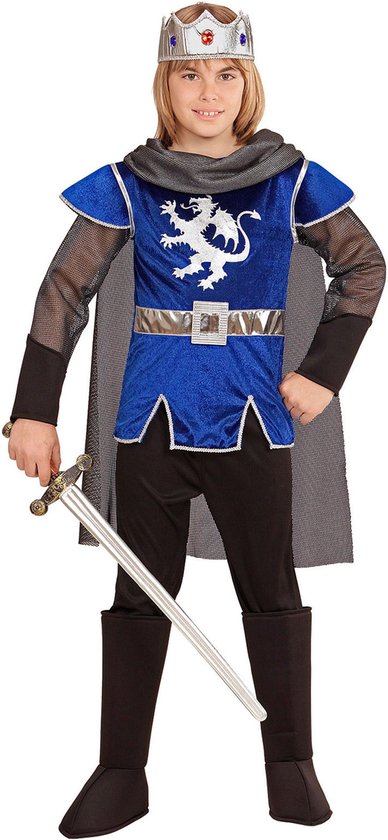 WIDMANN - Blauw ridder koning kostuum voor kinderen - 128 (5-7 jaar) |  bol.com