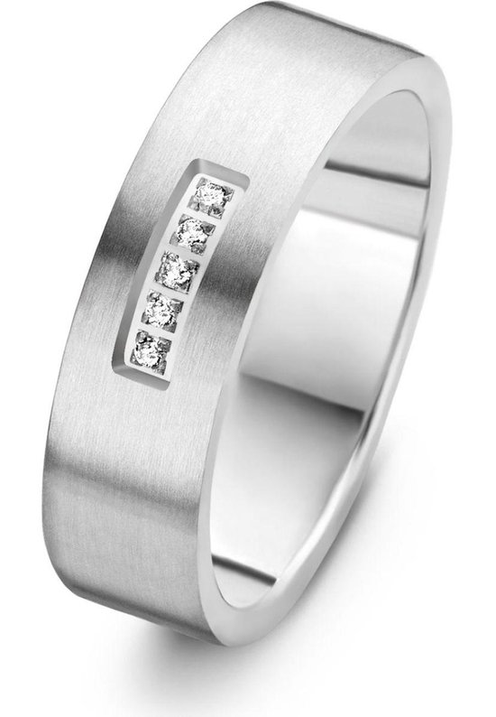 Danish Design - Ring - Dames - IJ139R1D-56 - Tilst - Titanium - Diamanten - 56