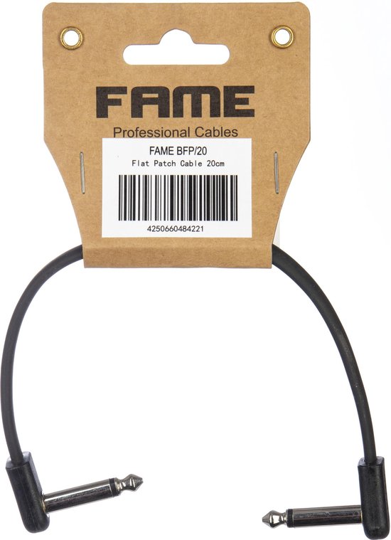 Fame BFP/20 Patch Cable Flat 200mm (Black) - Kabel