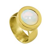 Quiges Dames Ring RVS Goudkleurig met Opaal Mini Coin - SLSRS55620