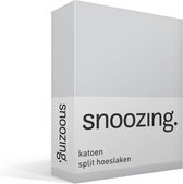 Snoozing - Katoen - Split-hoeslaken - Lits-jumeaux - 160x200 cm - Grijs