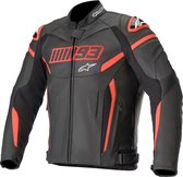 Alpinestars Twin Ring Black Red Leather Motorcycle Jacket 52