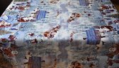 PVC Tafellaken - Tafelkleed - Tafelzeil - Kerstmis - Feestdagen - Opgerold op koker - Geen plooien - Duurzaam - 140 cm x 400 cm - Sneeuwman