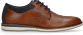 Manfield - Heren - Cognac leren veterschoenen - Maat 43