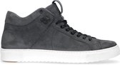 Manfield - Heren - Leren hoge grijze sneakers - Maat 41