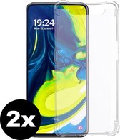 Hoesje Geschikt voor Samsung A90 Hoesje Siliconen Shock Proof Case Hoes - Hoes Geschikt voor Samsung Galaxy A90 Hoes Cover Case Shockproof - Transparant - 2 PACK.