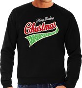 Grote maten foute Kersttrui / sweater - Merry fucking christmas - zwart voor heren - kerstkleding / kerst outfit 3XL (58)