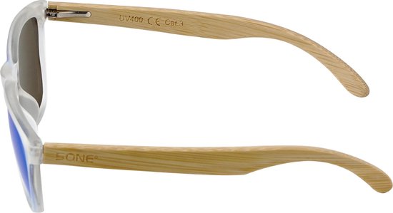 5one® Java Matt Clear Ice Blue - Bamboe Hout Zonnebril van 5one® — afbeelding 4