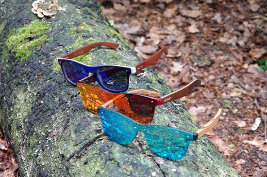 5one® Hvar Brown Wood Revo Blue - Houten Zonnebril gepolariseerd van 5one® — afbeelding 5
