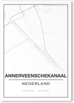 Poster/plattegrond ANNERVEENSCHEKANAAL - A4