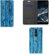 Nokia 5.1 (2018) Book Wallet Case Blauw Wood