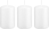 3x Witte cilinderkaarsen/stompkaarsen 5 x 8 cm 18 branduren - Geurloze kaarsen - Woondecoraties