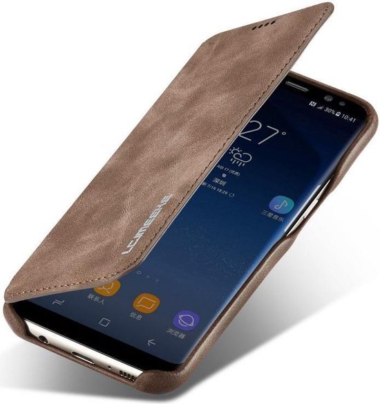 prachtig tussen Bondgenoot Samsung Galaxy S8 Retro Lederen Bookcase Hoesje met Kaarthouder Coffee |  bol.com