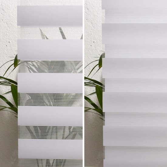 Store double enrouleur Sol Royal - montage sans perçage ni vis - SolDecor DK9 blanc 220x120cm