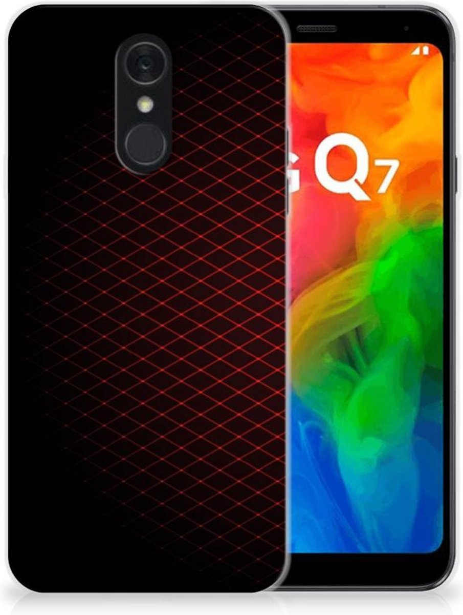 LG Q7 TPU bumper Geruit Rood