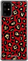 Samsung S20 Plus hoesje siliconen - Luipaard rood | Samsung Galaxy S20 Plus case | multi | TPU backcover transparant