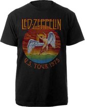 Led Zeppelin Heren Tshirt -2XL- USA Tour '75. Zwart