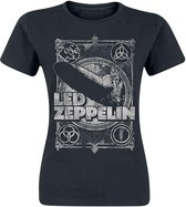 Led Zeppelin Dames Tshirt -S- Vintage Print LZ1 Zwart