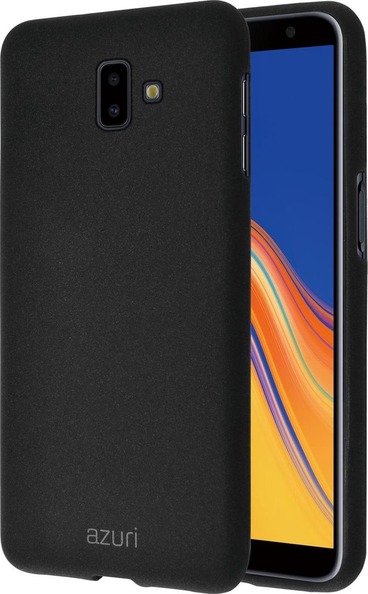 Azuri flexible cover with sand texture - zwart - voor Samsung J6 Plus (2018)