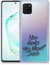 Geschikt voor Samsung Galaxy Note 10 Lite Siliconen hoesje met naam Heart Smile