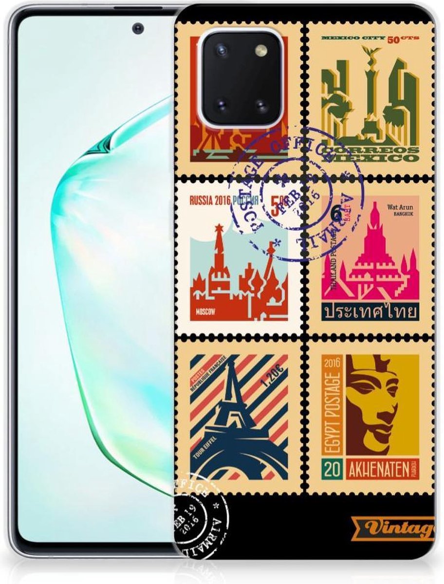 TPU Hoesje voor Samsung Galaxy Note 10 Lite Siliconen Back Cover Postzegels
