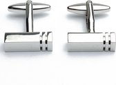 Manchetknopen - Design Balk Blok Zilver