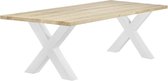 Eettafel Industrieel | X-poot-blank | 30mm-140x90-pure