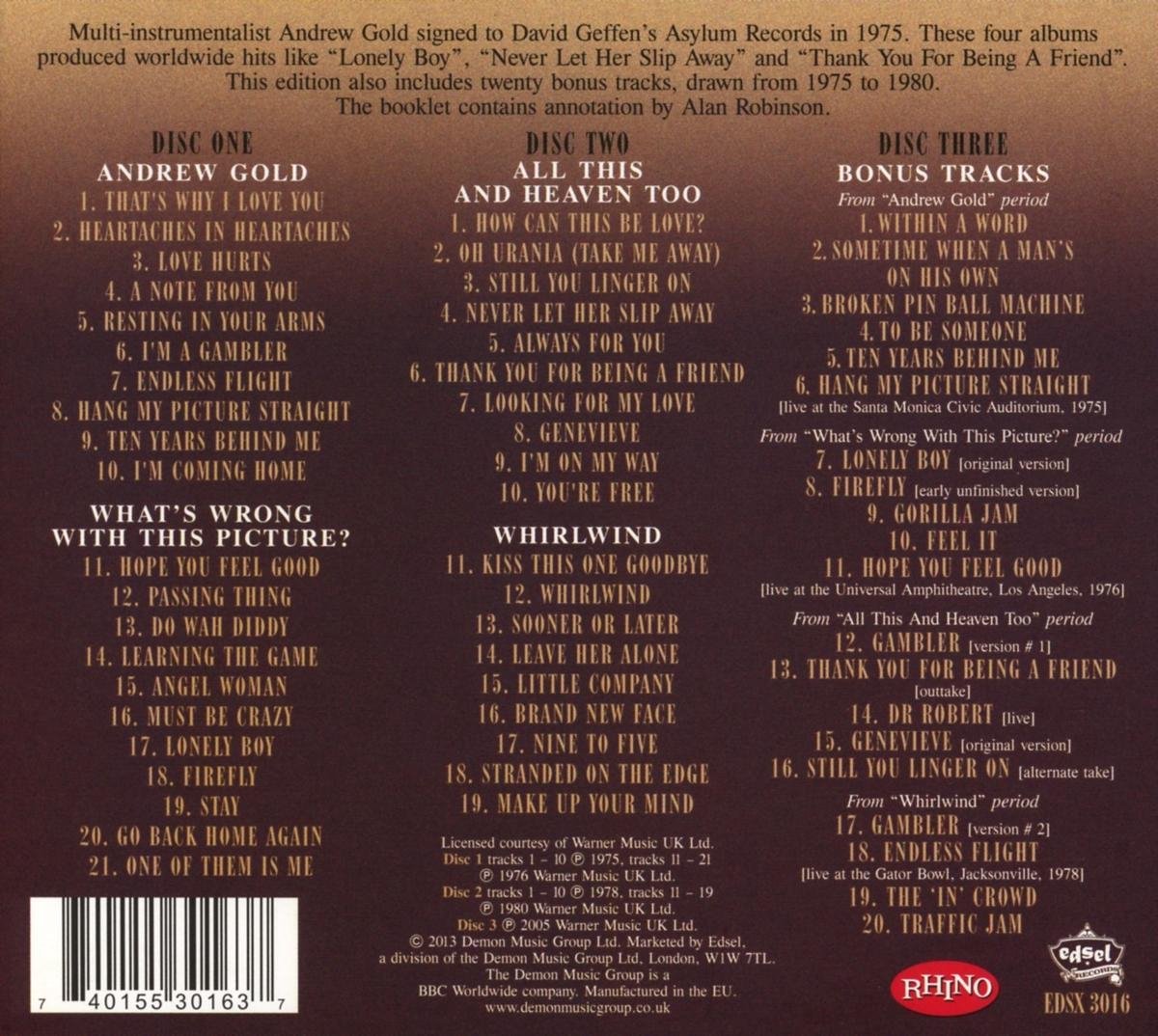 Andrew Gold Whats Wrong With This Picture All Th Andrew Gold Cd