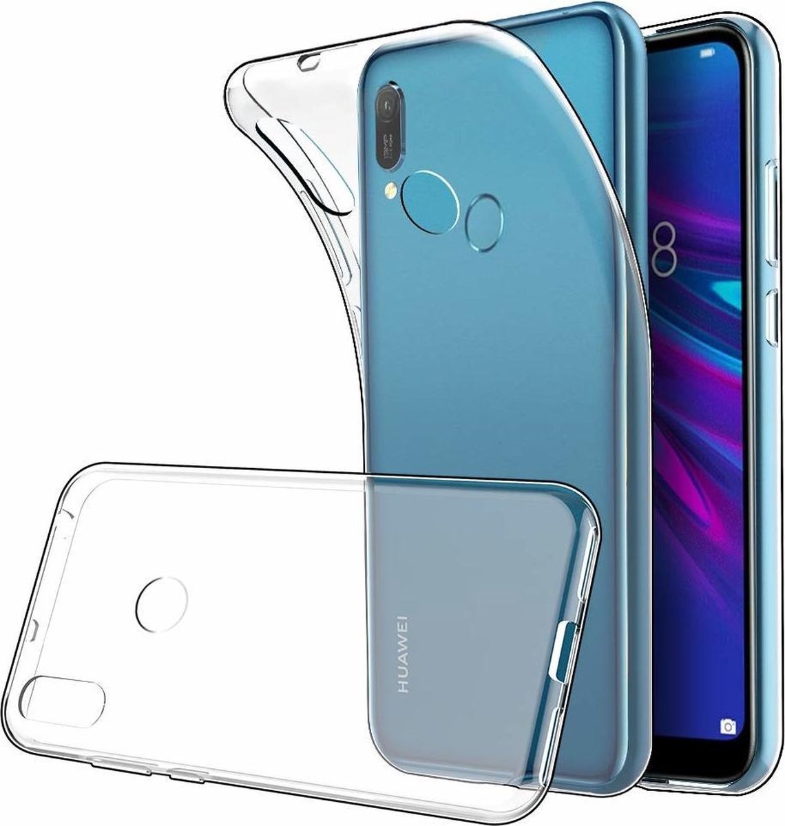 Huawei Y6 2019 Transparant Hoesje / Crystal Clear TPU Case - van Bixb
