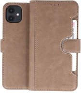 KAIYUE - Luxe Portemonnee Hoesje - Pasjeshouder Telefoonhoesje - Wallet Case - Geschikt voor iPhone 11 Grijs