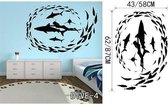 3D Sticker Decoratie Vissen Duiken Muursticker Zeebodem Home Decor Verwijderbaar Surfen Zwemmen Vinyl Wall Art Decal voor woonkamer - DIVE4 / Large