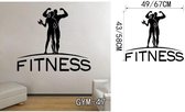 Muursticker Fitness Gym | zwart | 60x50 cm