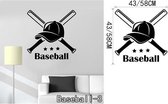 3D Sticker Decoratie Honkbalspeler Shorting With BIg Baseball Vinyl Wall Sticker Home Slaapkamer Art Design Sport Series Wallpaper - Baseball3 / Large