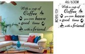 3D Sticker Decoratie Koffie Wall Art Decal Sticker Vinyl koffie muurstickers voor coffeeshop of kantoor Decor - KF15 / Small