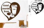 3D Sticker Decoratie Koffiekopje Met Hart Vinyl Citaat Restaurant Keuken Verwijderbare muurstickers DIY Gift Home Decor Art MUURSCHILDERING Drop Shipping - KF33 / Large