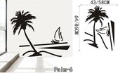 3D Sticker Decoratie Grote palmbomen Vogel Verwijderbaar Vinly Muurtattoo Art Mural Decor Sticker Muursticker Interieur - Palm6 / Large