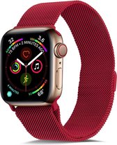 Shop4 - Bandje voor Apple Watch 4 44mm - Metaal Rood