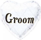 Folieballon Hart Groom 45 cm