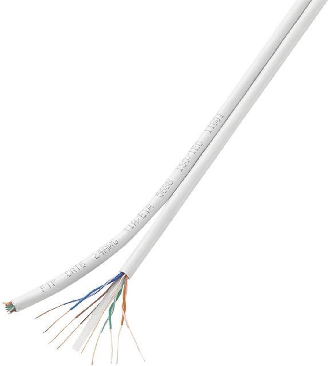 TRU COMPONENTS Duplex-Netwerkkabel CAT 6 F/UTP 8 x 2 x 0.196 mm² Wit 100 m