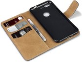 Qubits wallet TAN zwart hoes Google Pixel
