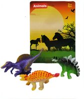 Lg-imports Mini Dinosaurussen 3 Stuk 5 Cm Paars/groen/oranje