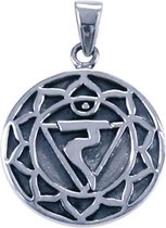 Zilveren Chakra Navel ketting hanger