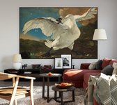 De bedreigde zwaan, Jan Asselijn - Foto op Akoestisch paneel - 225 x 150 cm
