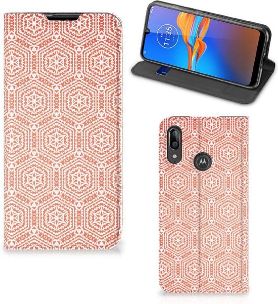 uitslag Imperialisme vertaler GSM Hoesje Motorola Moto E6 PlusHoesje met Magneet Pattern Orange | bol.com